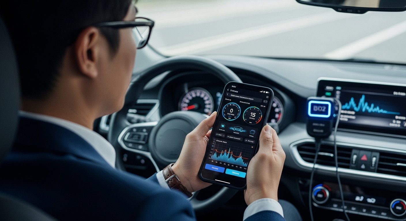 쉽고 다정하게 자동차 자가진단 데이터를 확인하며 차와 소통하는 장면