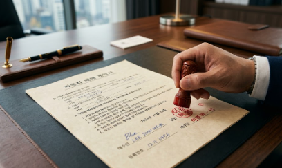 중고차 계약 장면